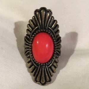 GOLD AND ORANGE STATEMENT RING